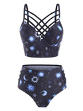 Sun Moon and Stars Two Piece Bathing Suit Tankini - Her Majesty's Goods