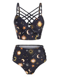 Sun Moon and Stars Two Piece Bathing Suit Tankini - Her Majesty's Goods