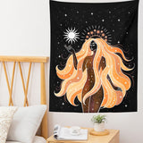 Moon Phases Tapestry Rainbow Girl