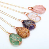 Tree of Life Crystal Pendant Necklaces - Her Majesty's Goods