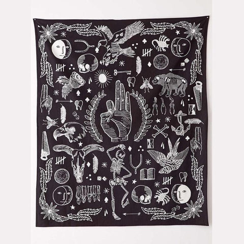 Mystical Black & White Tapestry/Wall Hanging - Her Majesty's Goods