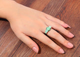 Green Fire Opal Emerald 925 Sterling Silver Ring - Her Majesty's Goods