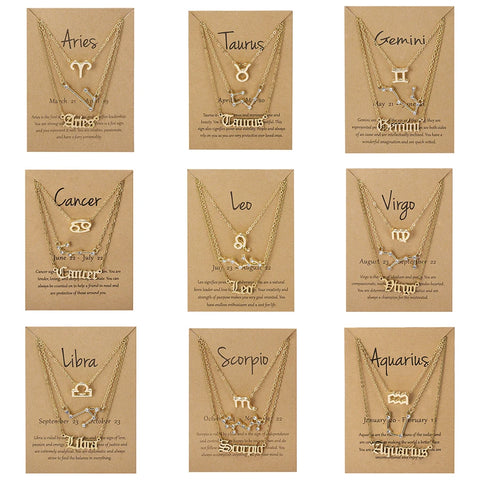 Zodiac Sign Necklaces- 3PC Set