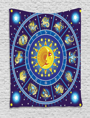 Horoscope Zodiac Tapestry Wall Hanging - Her Majesty's Goods