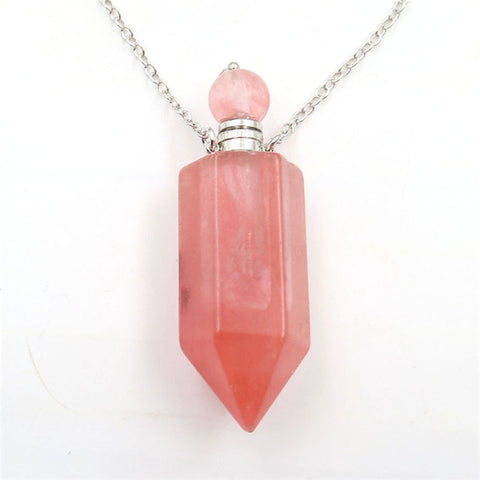 Gemstone Crystal Bottle Necklaces - Her Majesty's Goods