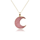 Sparkling Moon Druzy Necklace - Her Majesty's Goods