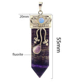 Natural Purple Fluorite Crystal Stone Pendant - Her Majesty's Goods