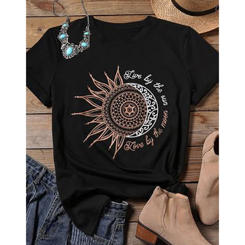 Live by the Sun and Love by the Moon T-Shirt - Her Majesty's Goods