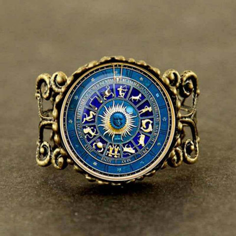 Statement Zodiac Wheel Filigree Ring - Her Majesty's Goods