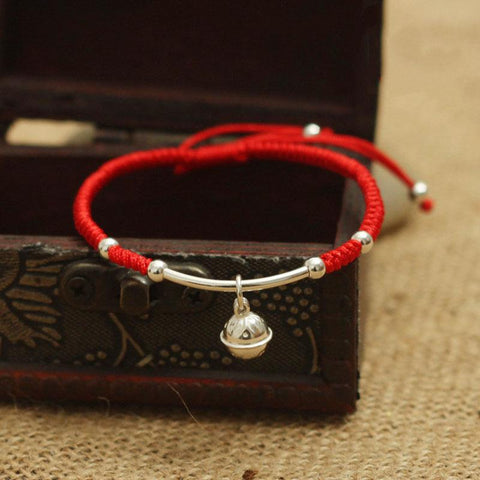 Harmony & Prosperity 925 Sterling Silver Red Rope Bracelet - Her Majesty's Goods