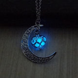 Glow in the Dark Moon & Heart Pendant Necklaces - Her Majesty's Goods
