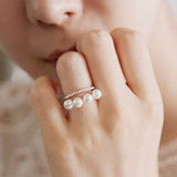 Double layer Simulated Pearl Ring - Her Majesty's Goods