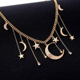 Crystal Moon Starry Necklace - Her Majesty's Goods
