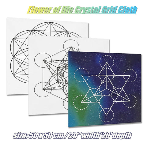 Flower of Life Sacred Geometry Crystal Grid Cloth - Her Majesty's Goods